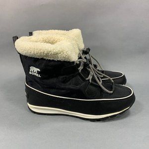 Sorel Black & White Whitney Carnival Waterproof Winter Boots